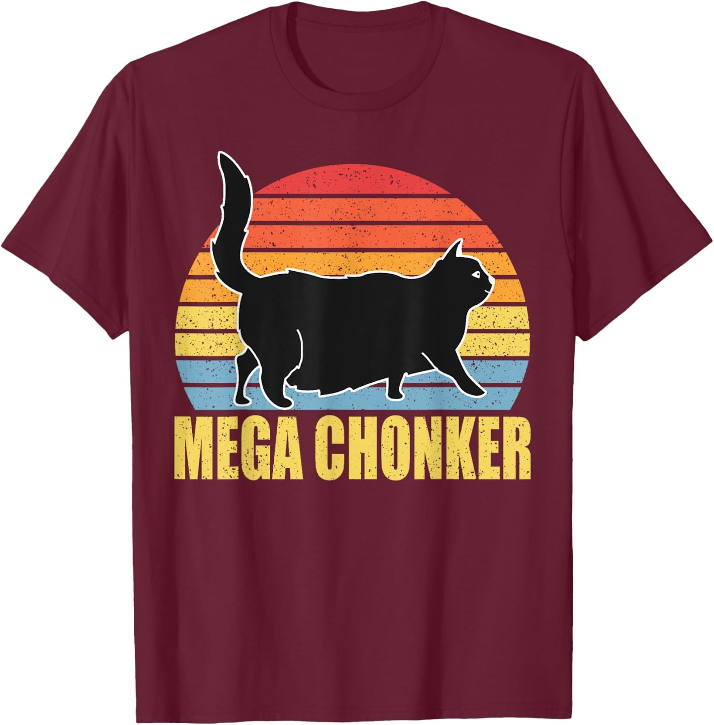 Mega Chonker Chonk Funny Fat Cats Meme Gifts Men T-Shirt - T-Shirt | Maroon