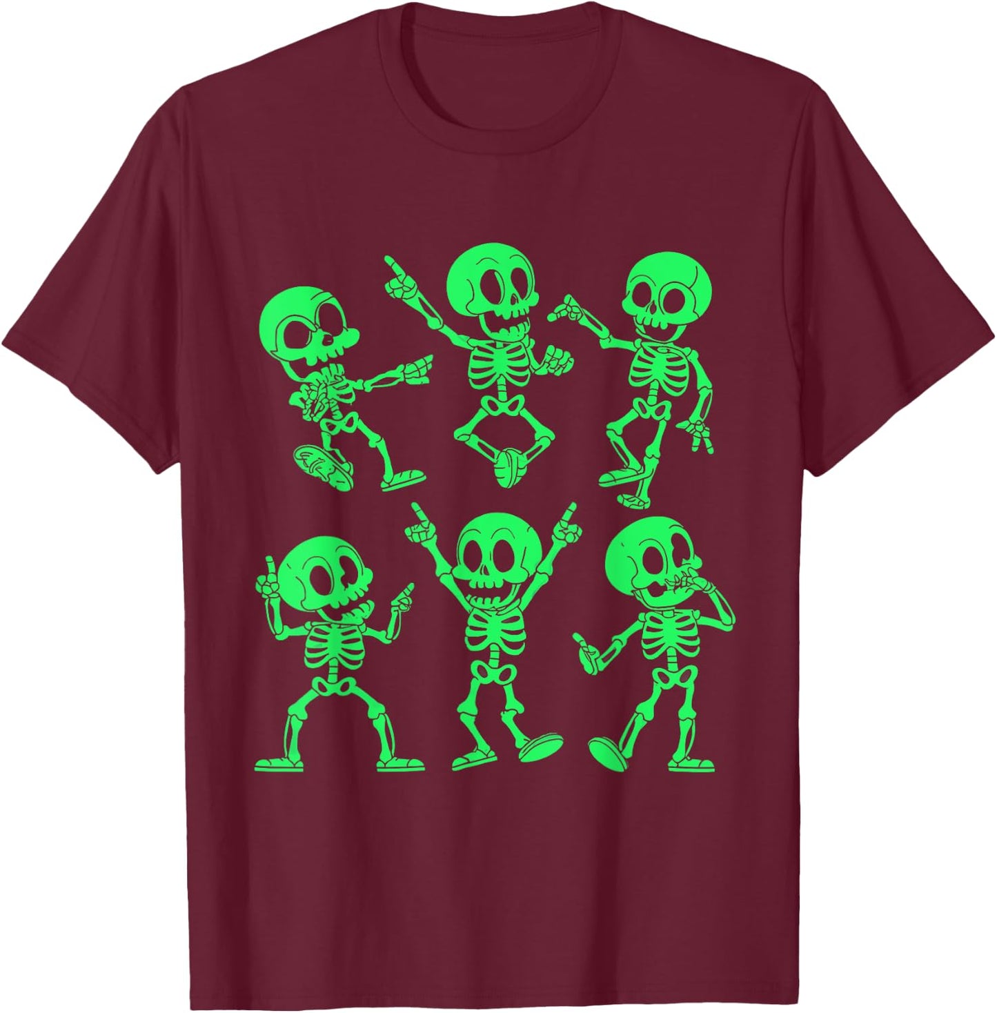Dancing Skeletons Dance Challenge Girl Boys Kids Halloween T-Shirt - T-Shirt | Maroon