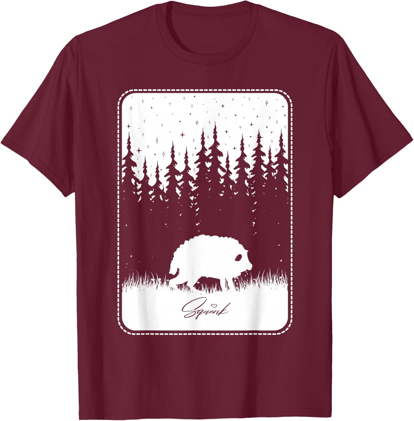 Cryptid Squonk Starry Night Folklore Creature Cryptozoology T-Shirt - T-Shirt | Maroon