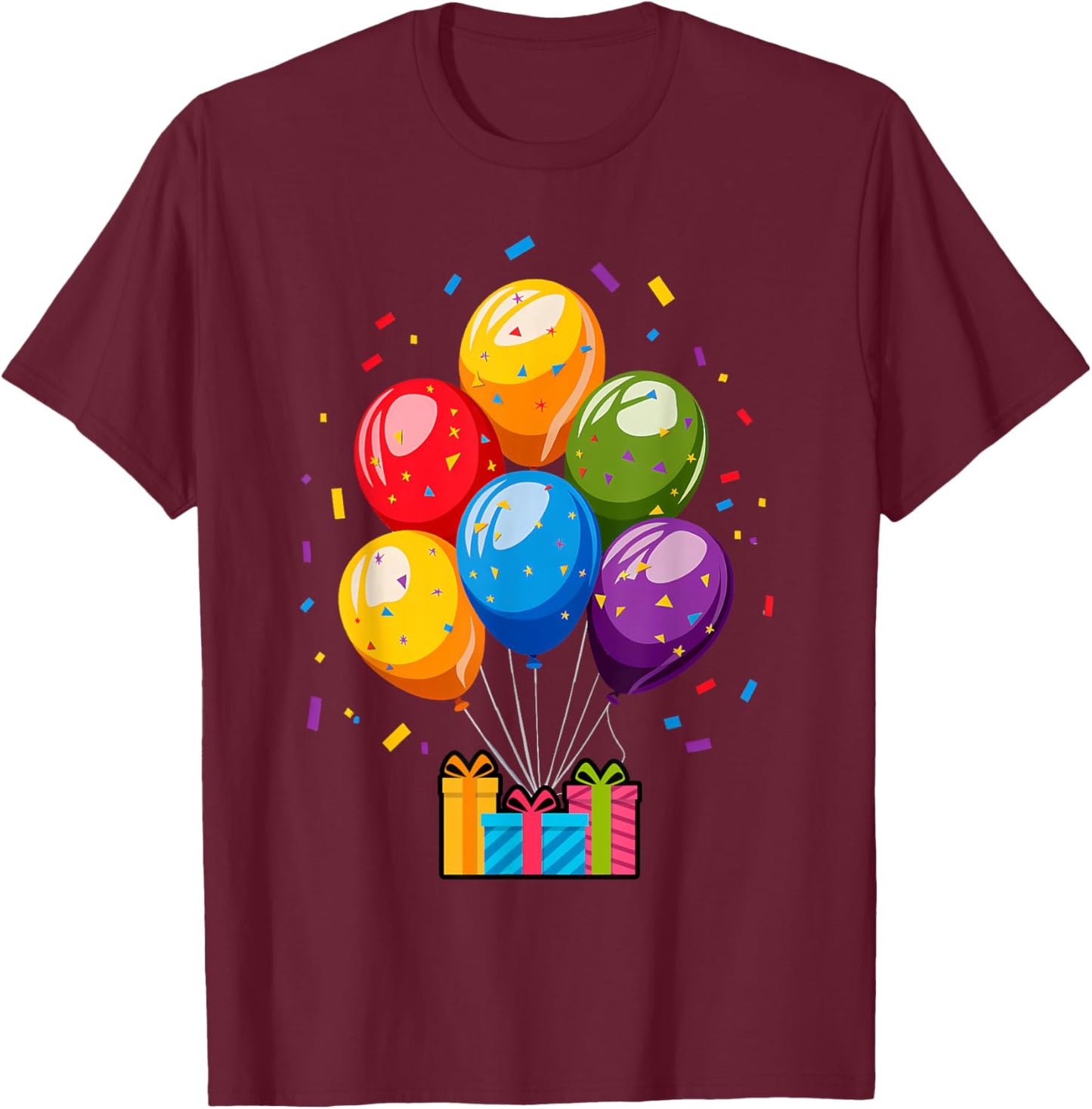 It's My Party Balloons Birthday Party Time T-Shirt - T-Shirt | Maroon