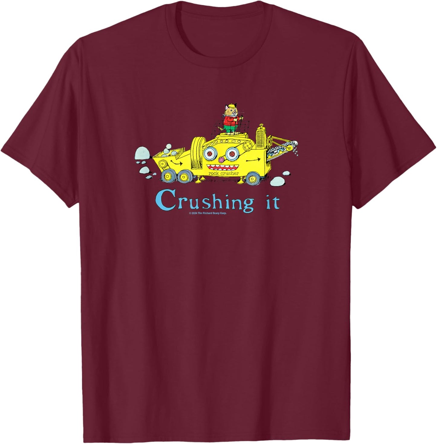 Richard Scarry Crushing It T-Shirt - T-Shirt | Maroon