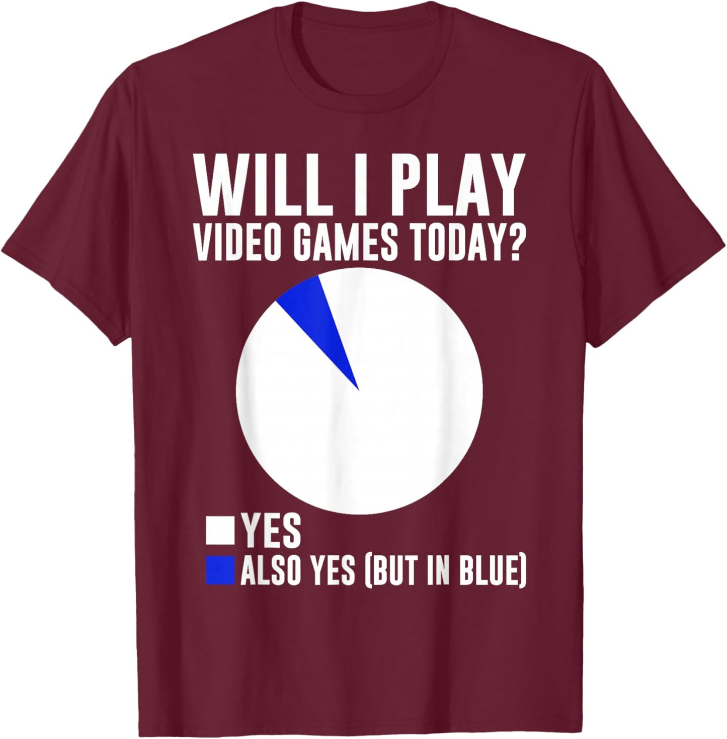 Will I Play Video Games Today? Yes Also Yes (But in Blue) T-Shirt - T-Shirt | Maroon