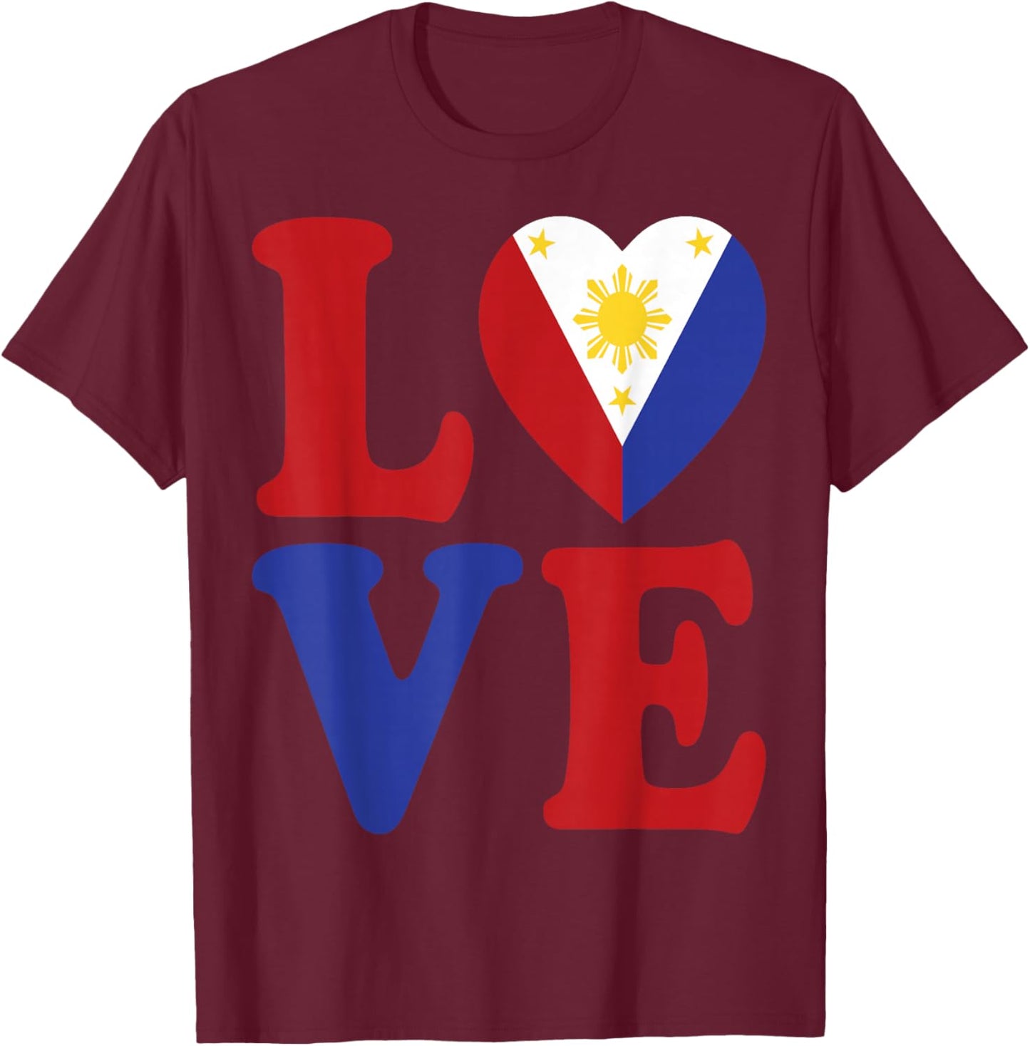 Filipino Patriotic Women & Men From Philippines Flag Country T-Shirt - T-Shirt | Maroon