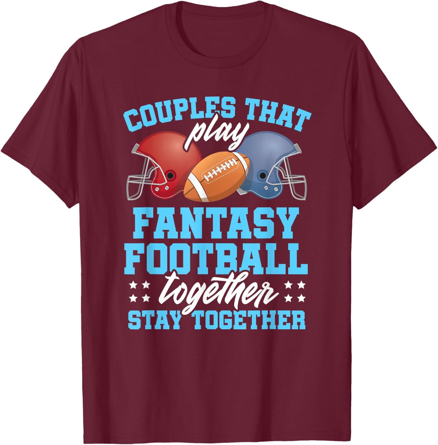 Fantasy Football Couples Matching Championship 2019 T-Shirt - T-Shirt | Maroon