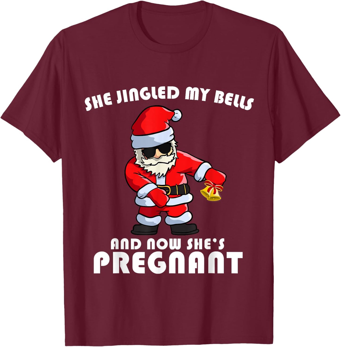 Funny Christmas Pregnancy Announcement Shirt for Dad T-Shirt - T-Shirt | Maroon