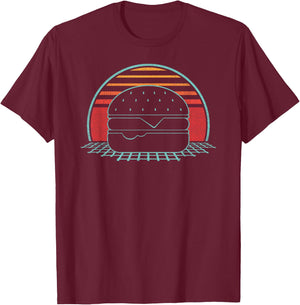 Hamburger Retro Vintage Cheeseburger 80s Gift T-Shirt - T-Shirt | Maroon