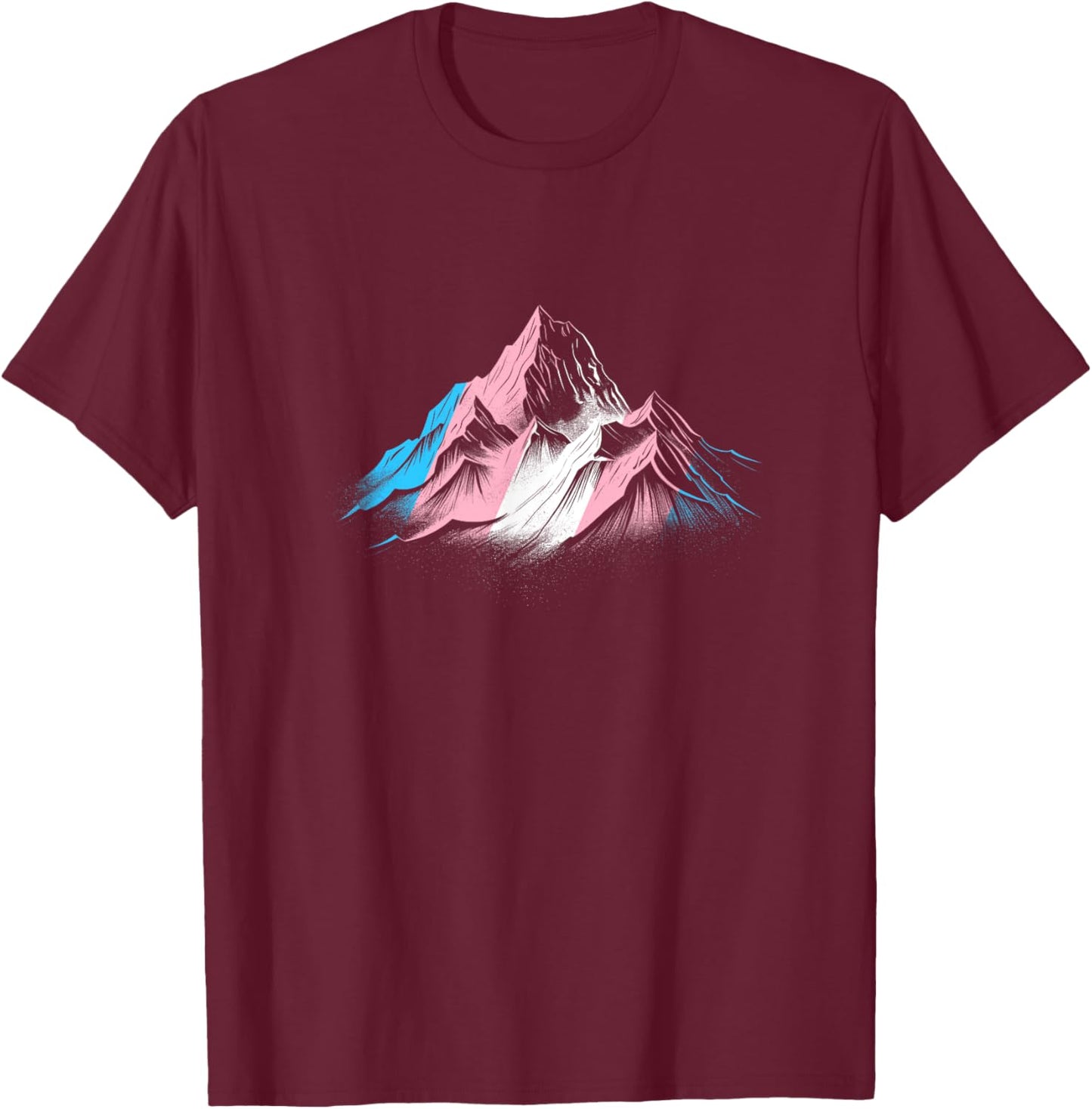 Subtle Transgender Pride Month Mountain Hiking Camping Trans T-Shirt - T-Shirt | Maroon