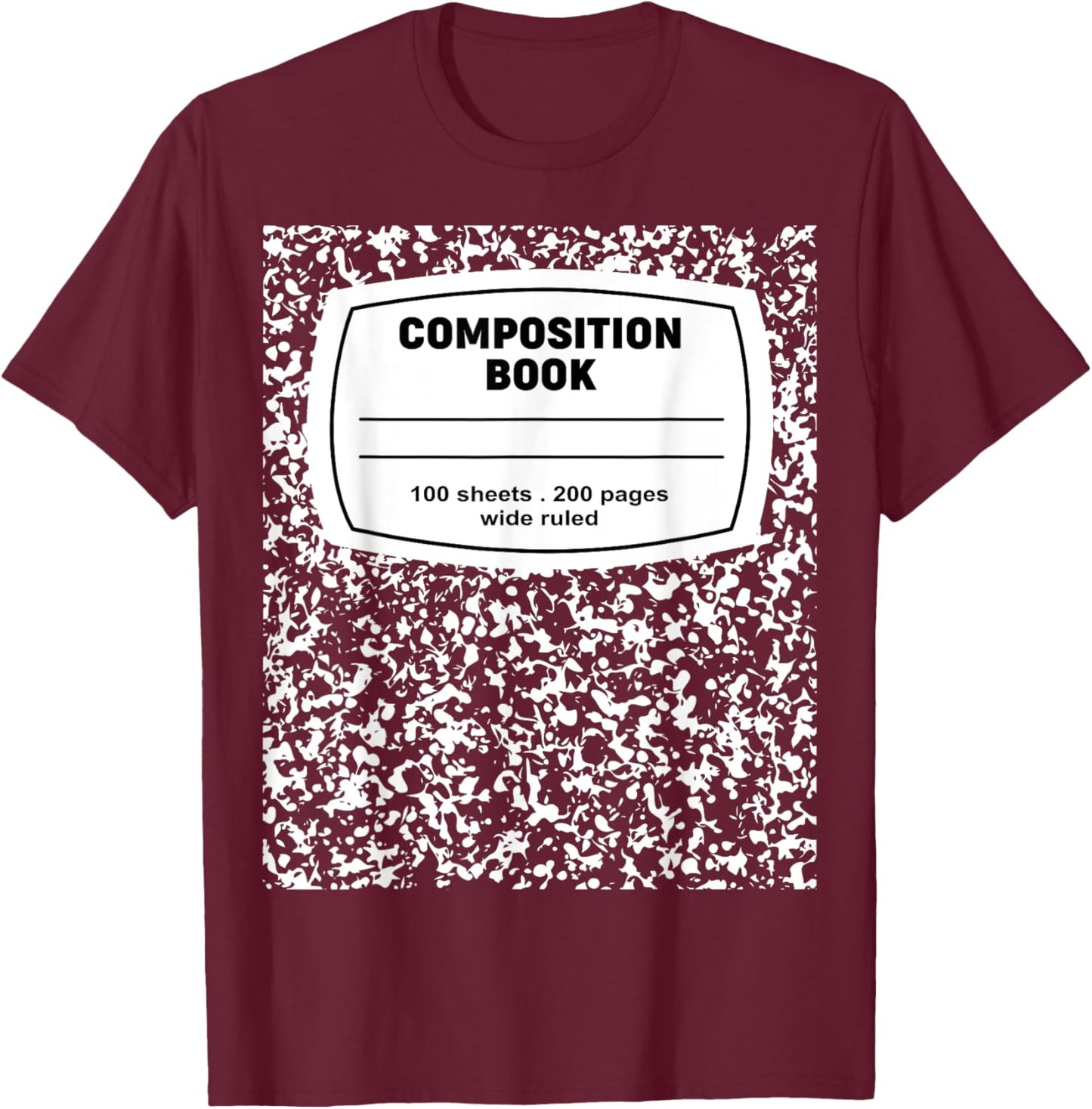 Composition Notebook Halloween Costume Teacher Student T-Shirt - T-Shirt | Maroon