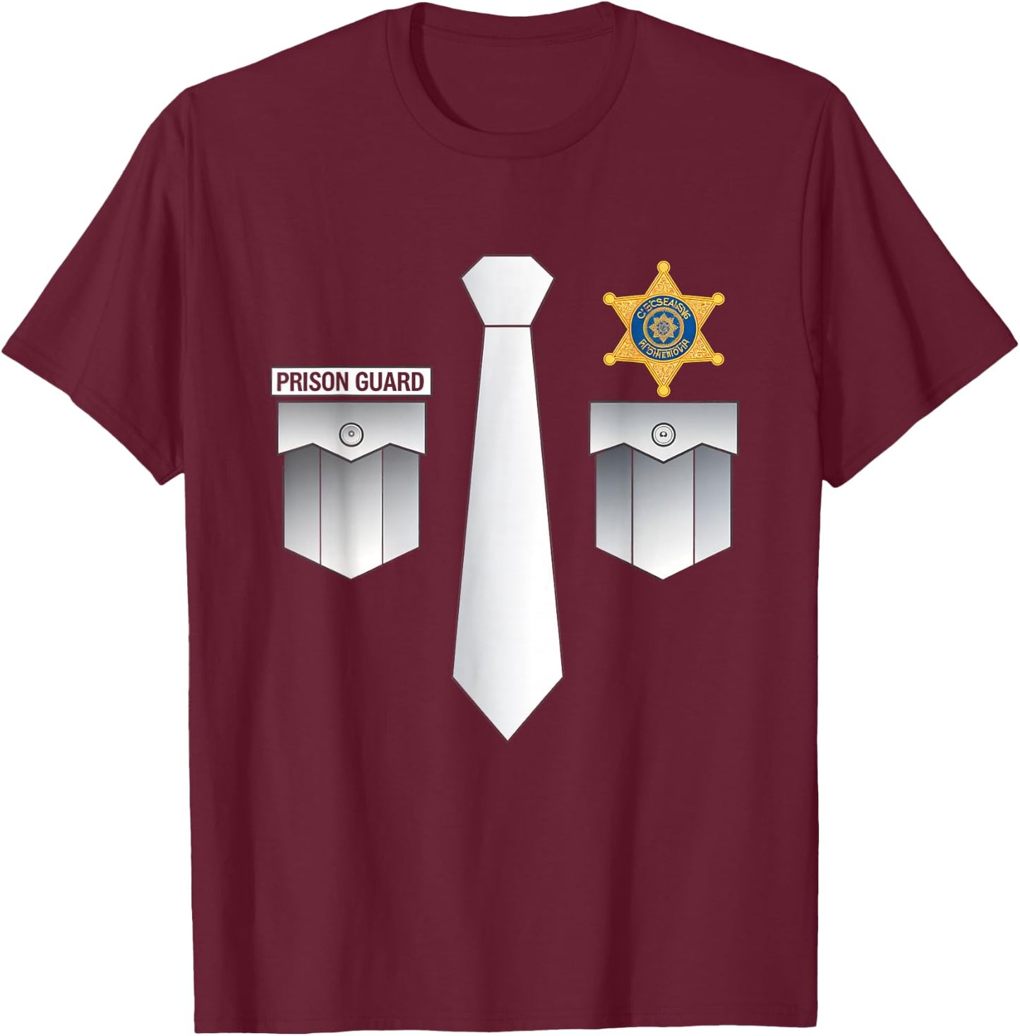 Prison Guard Police Correctional Officer Uniform Guard T-Shirt - T-Shirt | Maroon