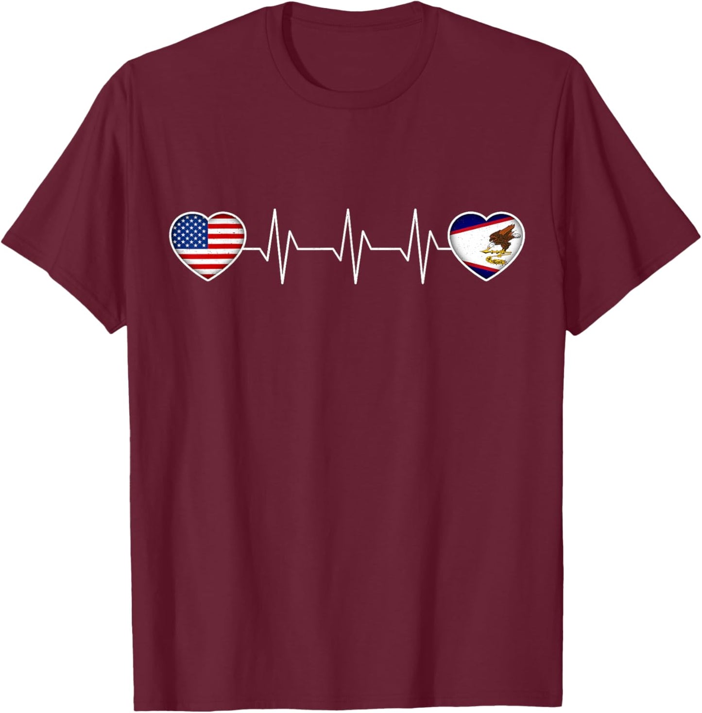American Samoa & USA T-Shirt - T-Shirt | Maroon