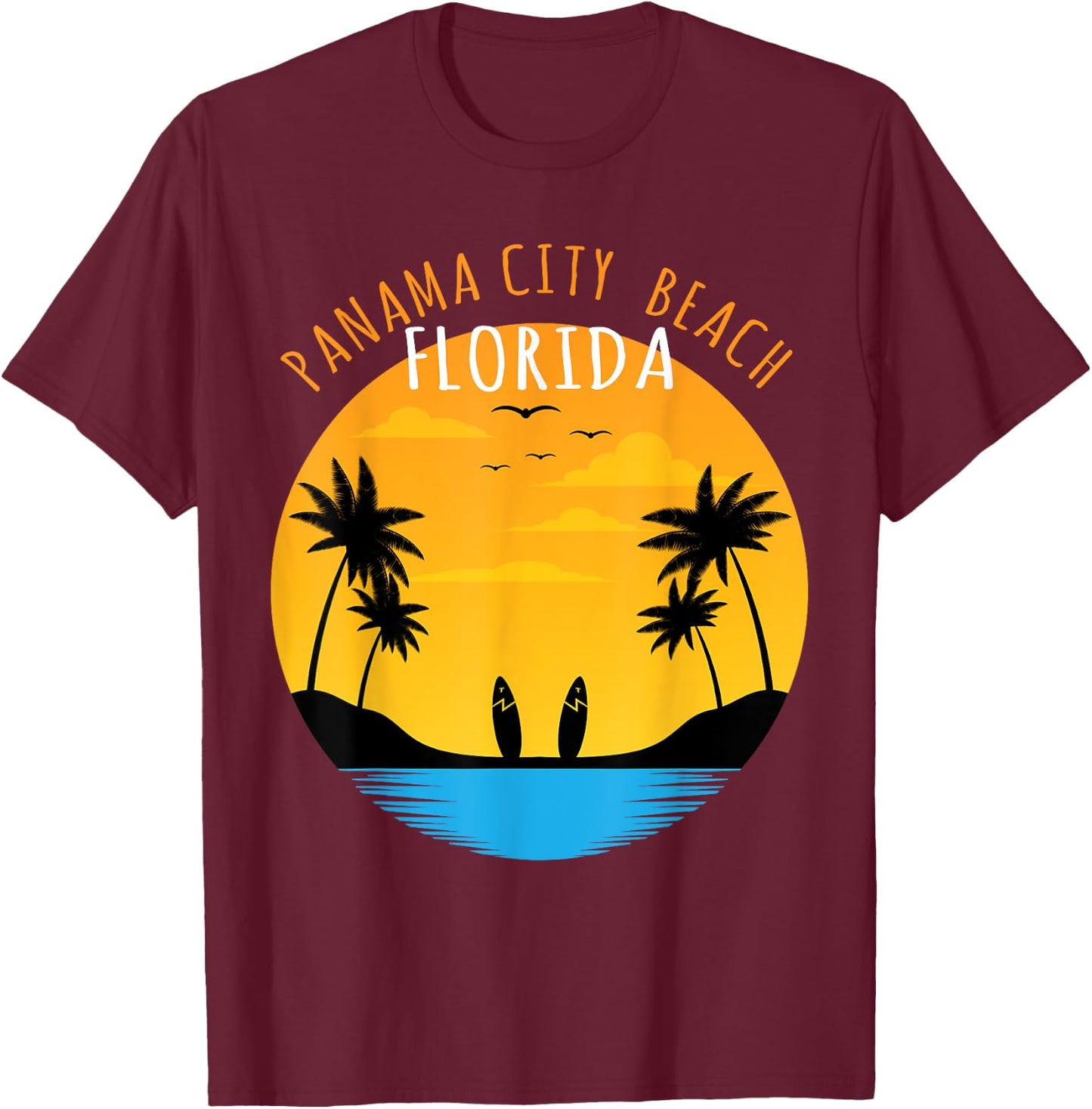 Surf Lover - Panama City Beach Florida T-Shirt - T-Shirt | Maroon