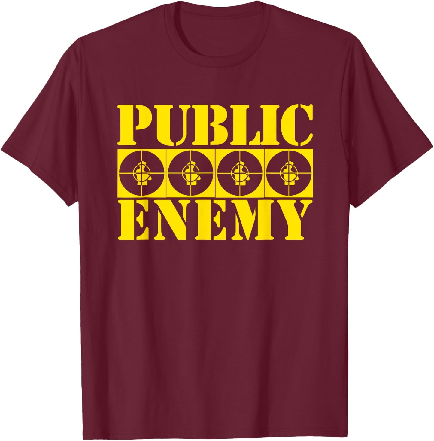 Public Enemy 4 Target Logos T-Shirt - T-Shirt | Maroon