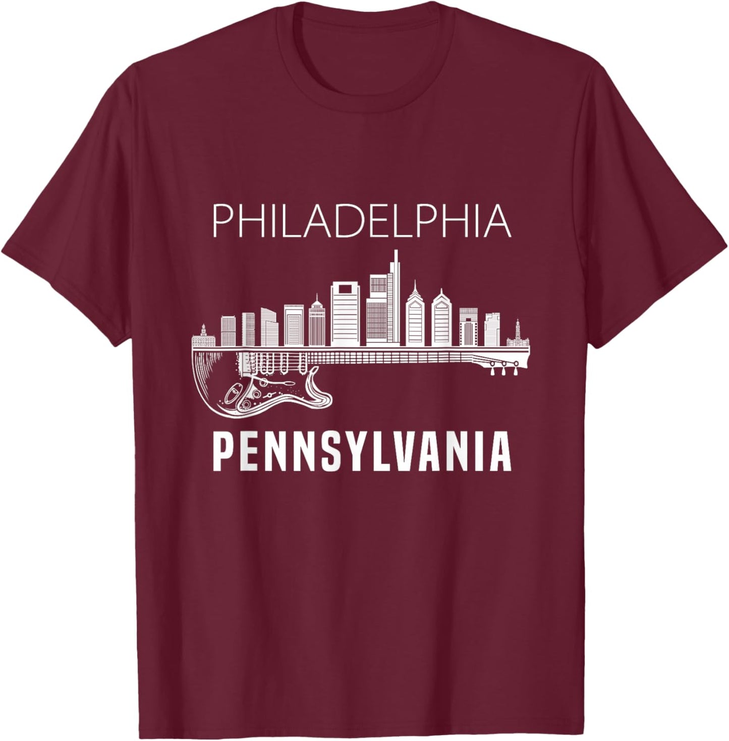 Philadelphia Pennsylvania Skyline Philadelphia Souvenir T-Shirt - T-Shirt | Maroon