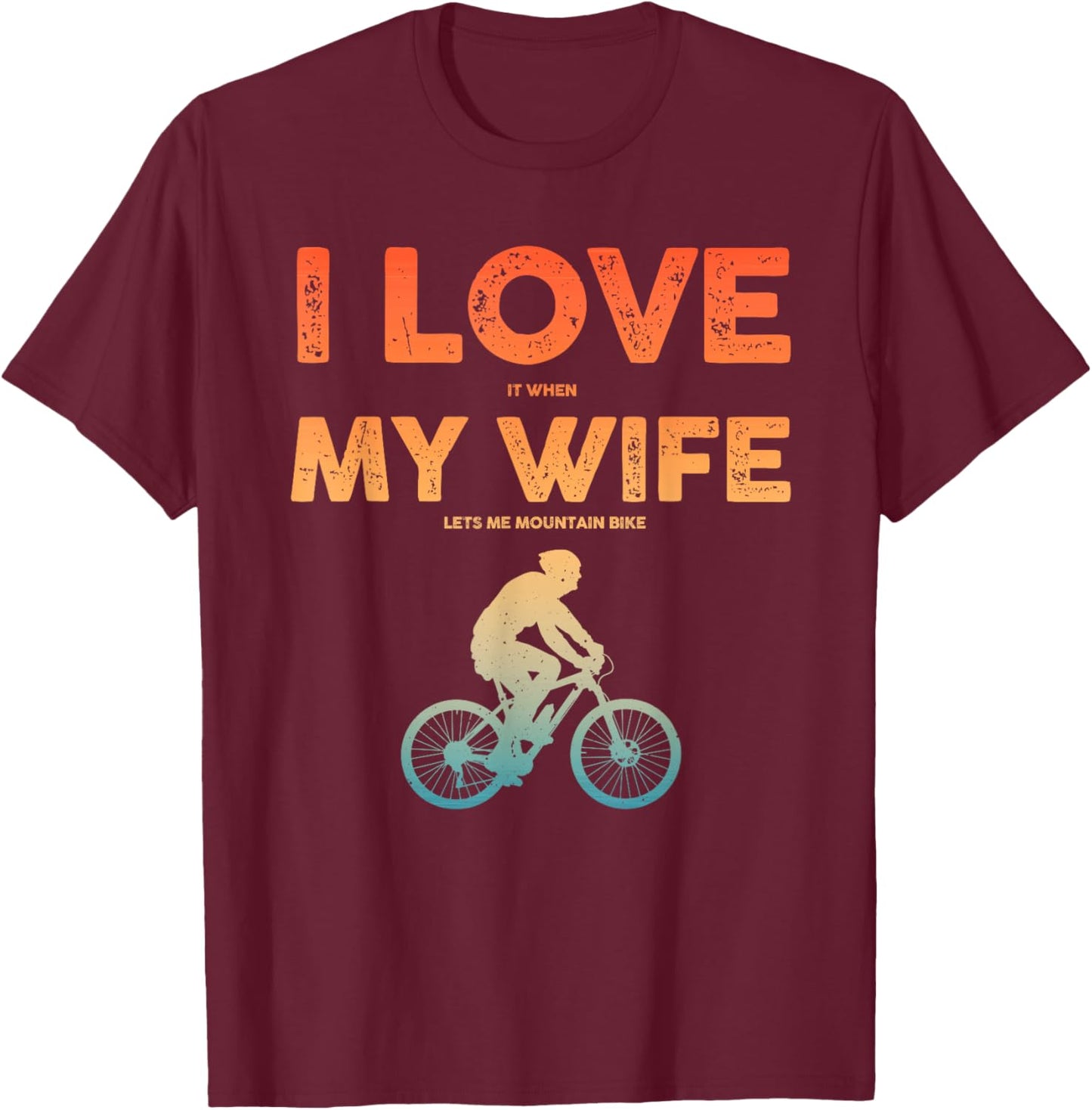Funny Mountain Bike Art Dad MTB Mountain Biking T-Shirt - T-Shirt | Maroon