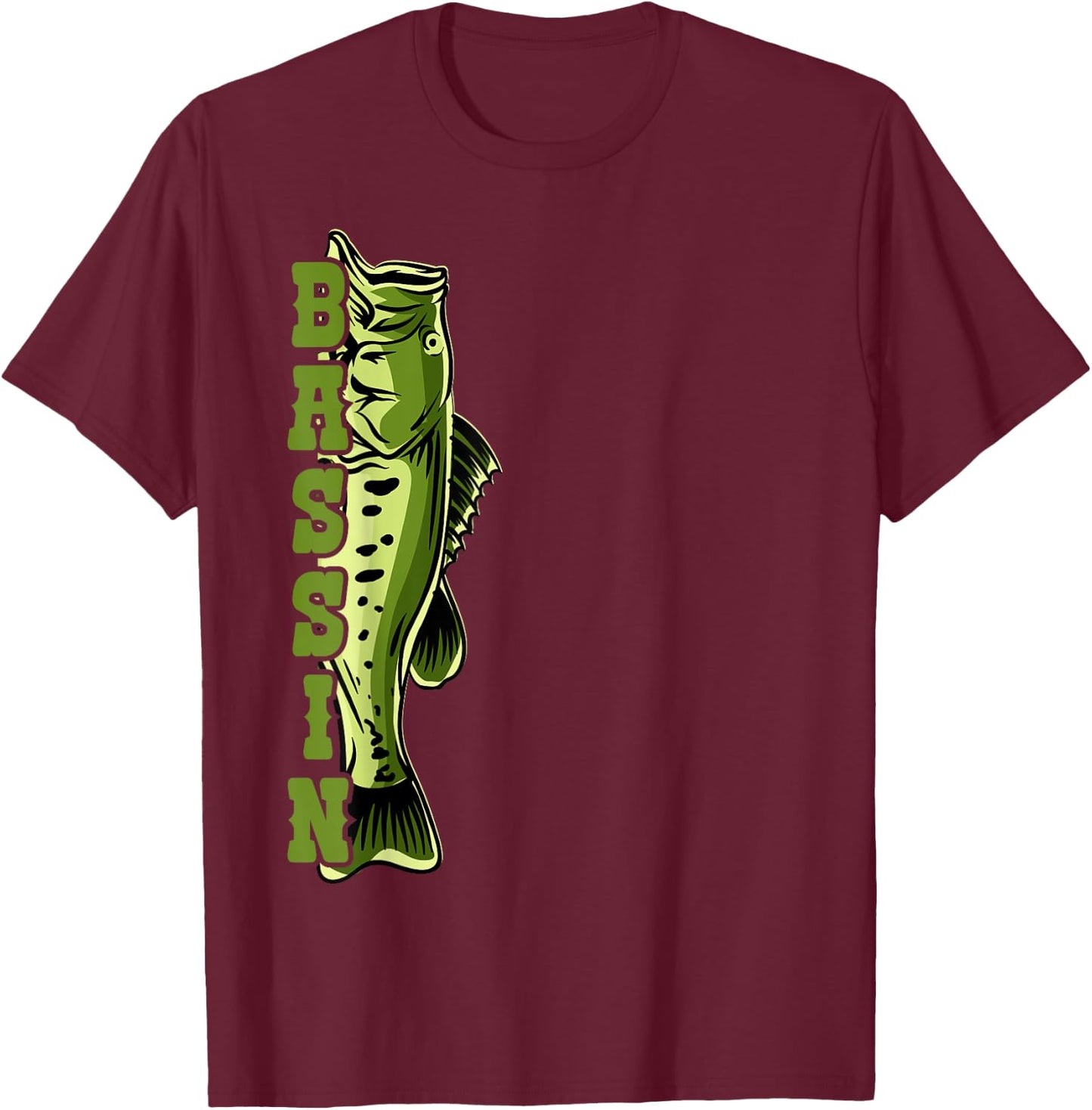 Largemouth Bass Bassin for Fishermen T-Shirt - T-Shirt | Maroon