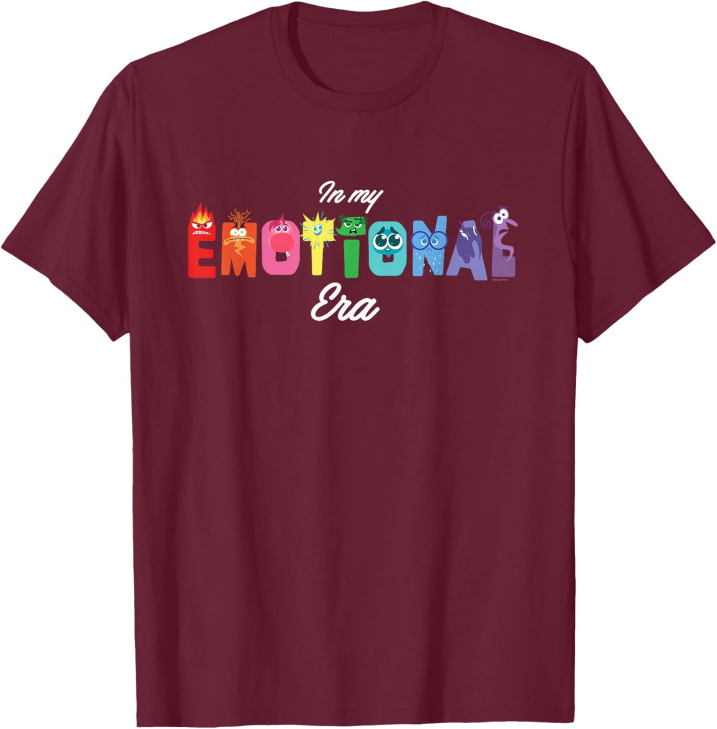 Disney & Pixar’s Inside Out 2 Emotions in My Emotional Era T-Shirt - T-Shirt | Maroon