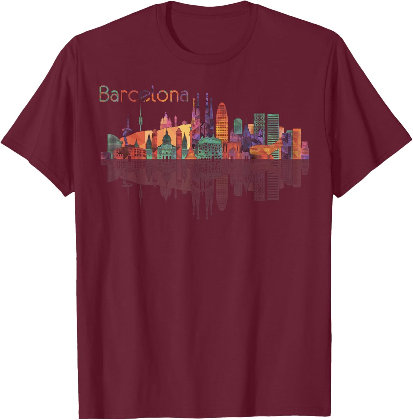 Travel Barcelona Spain Europe Spanish Family Vacation T-Shirt - T-Shirt | Maroon