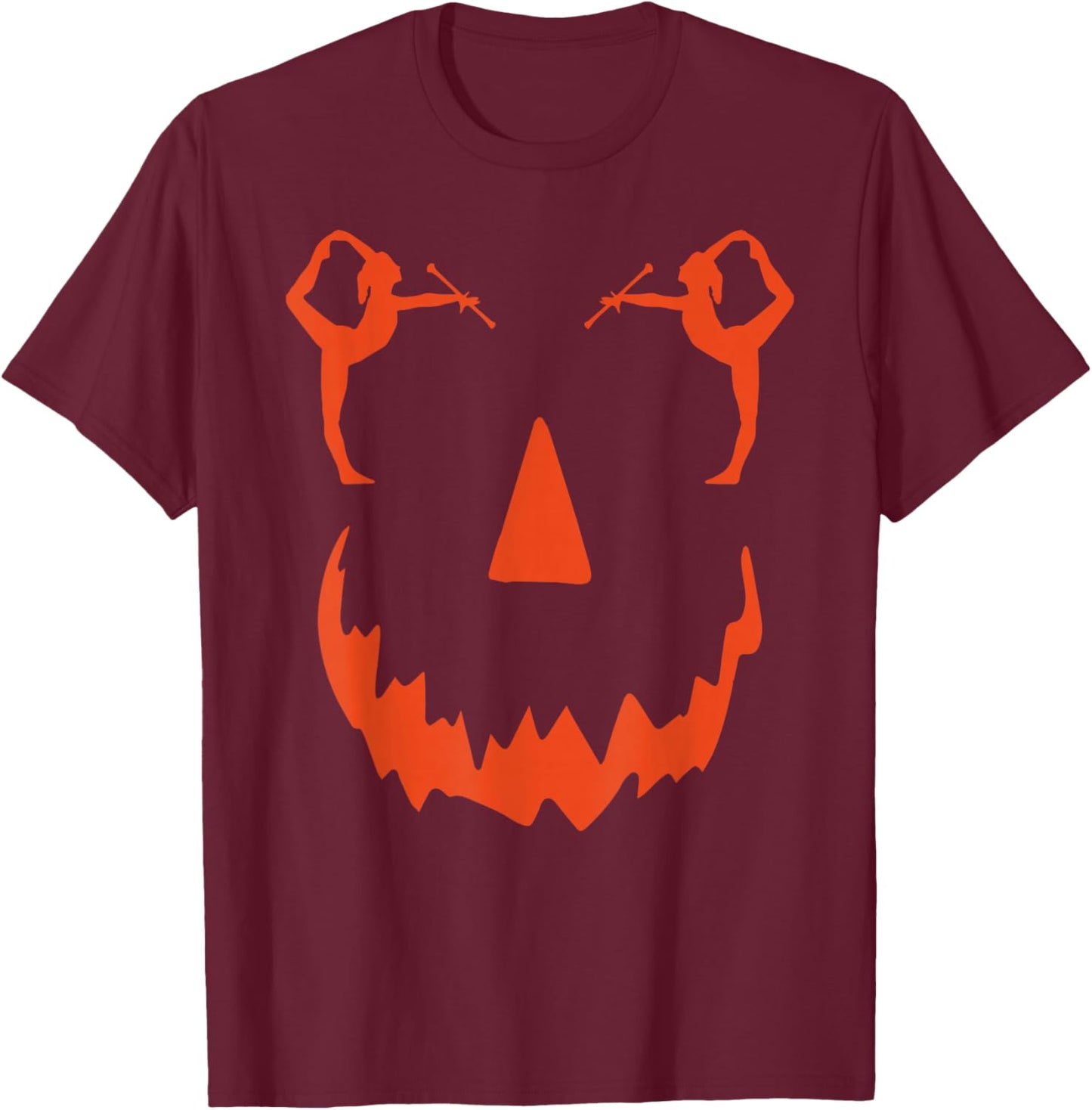 pumpkin Baton Twirler halloween T-Shirt - T-Shirt | Maroon