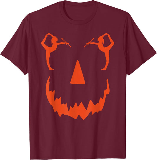 pumpkin Baton Twirler halloween T-Shirt - T-Shirt | Maroon