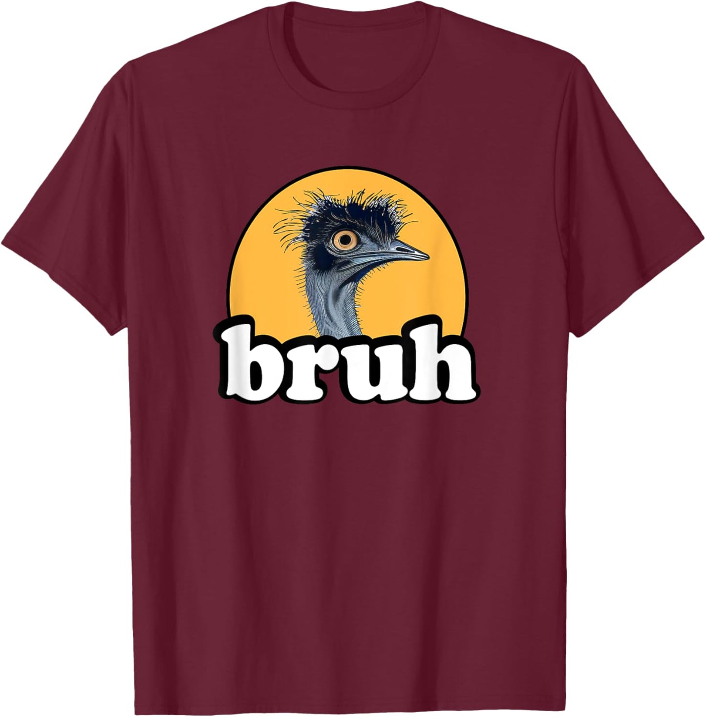 Zookeeper Funny Bruh Kids Flightless Bird Emu Lover T-Shirt - T-Shirt | Maroon