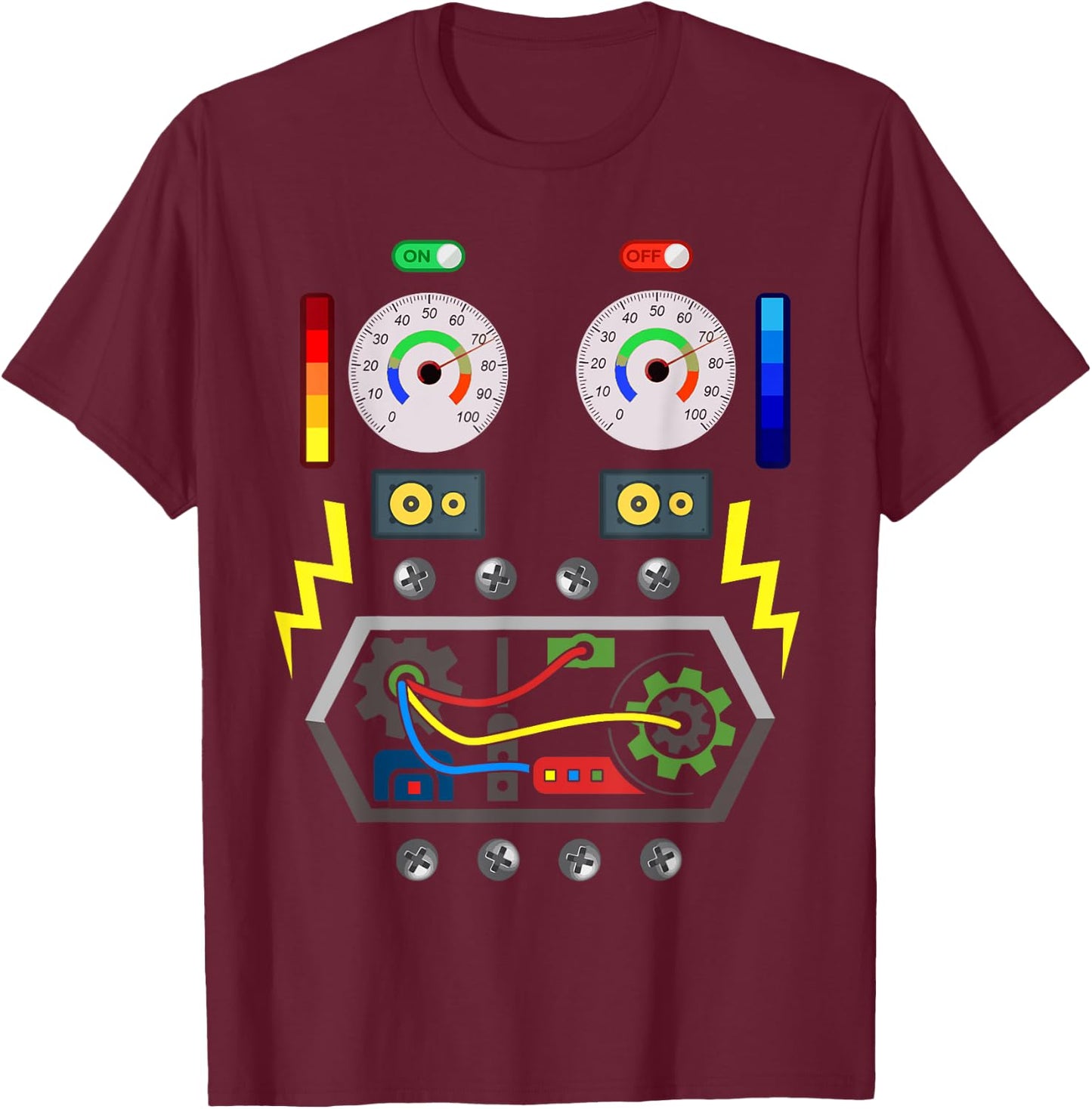 Robot Costume for Boys, Girls, Children, Robots T-Shirt - T-Shirt | Maroon