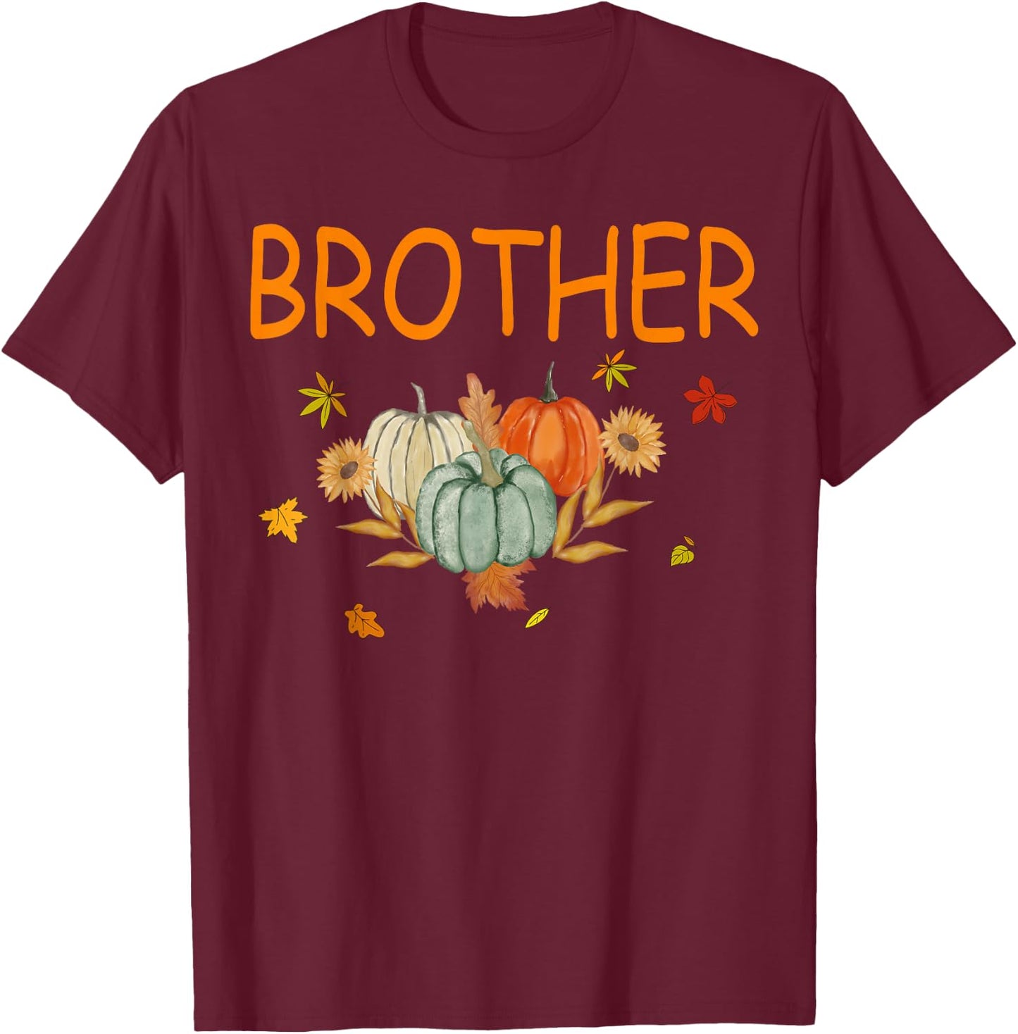 Brother Birthday Pumpkin 1st Birthday Matching Family Party T-Shirt - T-Shirt | Maroon