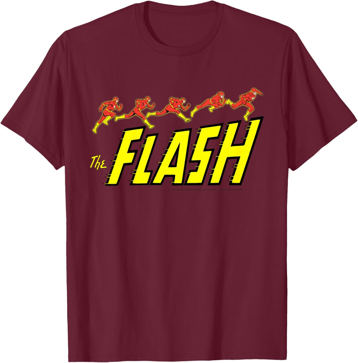 DC Comics The Flash Running Classic Logo T-Shirt - T-Shirt | Maroon
