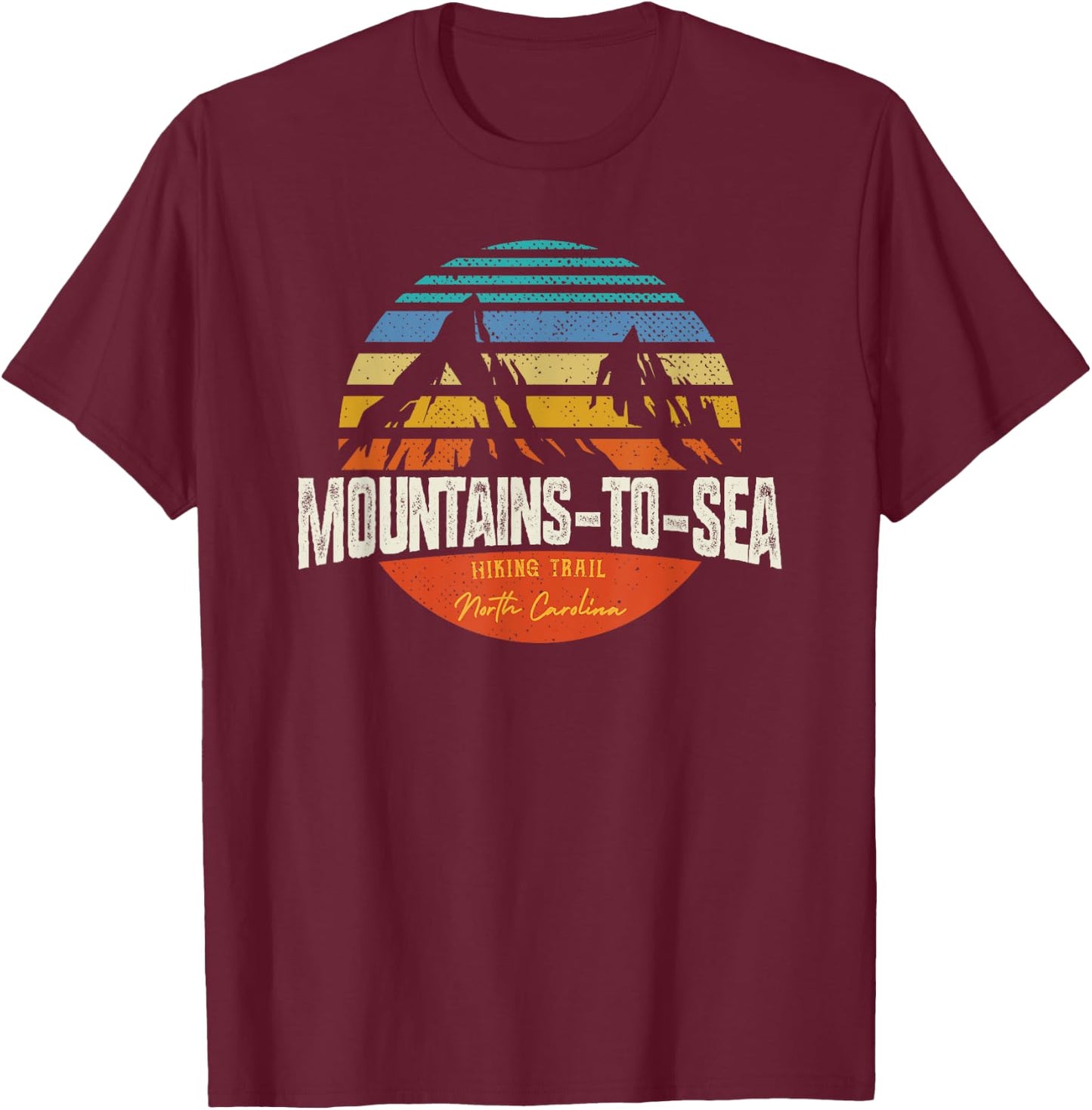 Vintage Mountains-To-Sea Hiking Trail North Carolina T-Shirt - T-Shirt | Maroon