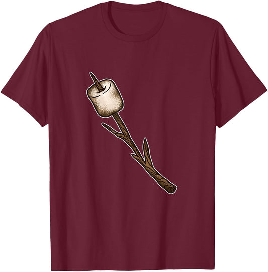 Marshmallow Stick Gift T-Shirt - T-Shirt | Maroon