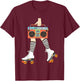 Roller Skating Retro Vintage Roller Derby Roller Skater T-Shirt - T-Shirt | Maroon