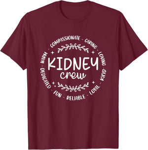 Funny Kidney Crew Nephrology Nurse Design Men T-Shirt - T-Shirt | Maroon