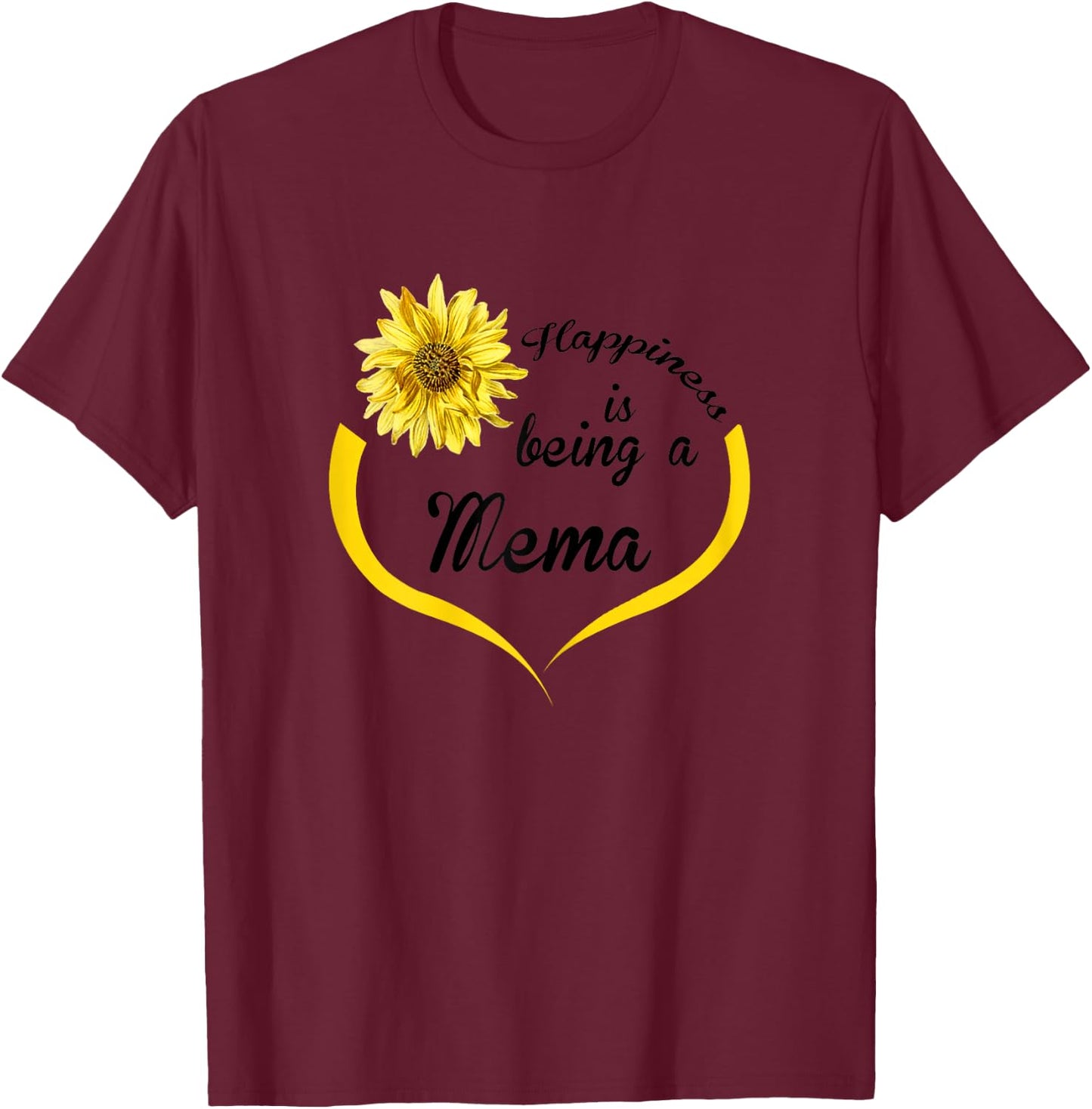 Mema Design: Happiness Is Being A Mema T-Shirt - T-Shirt | Maroon