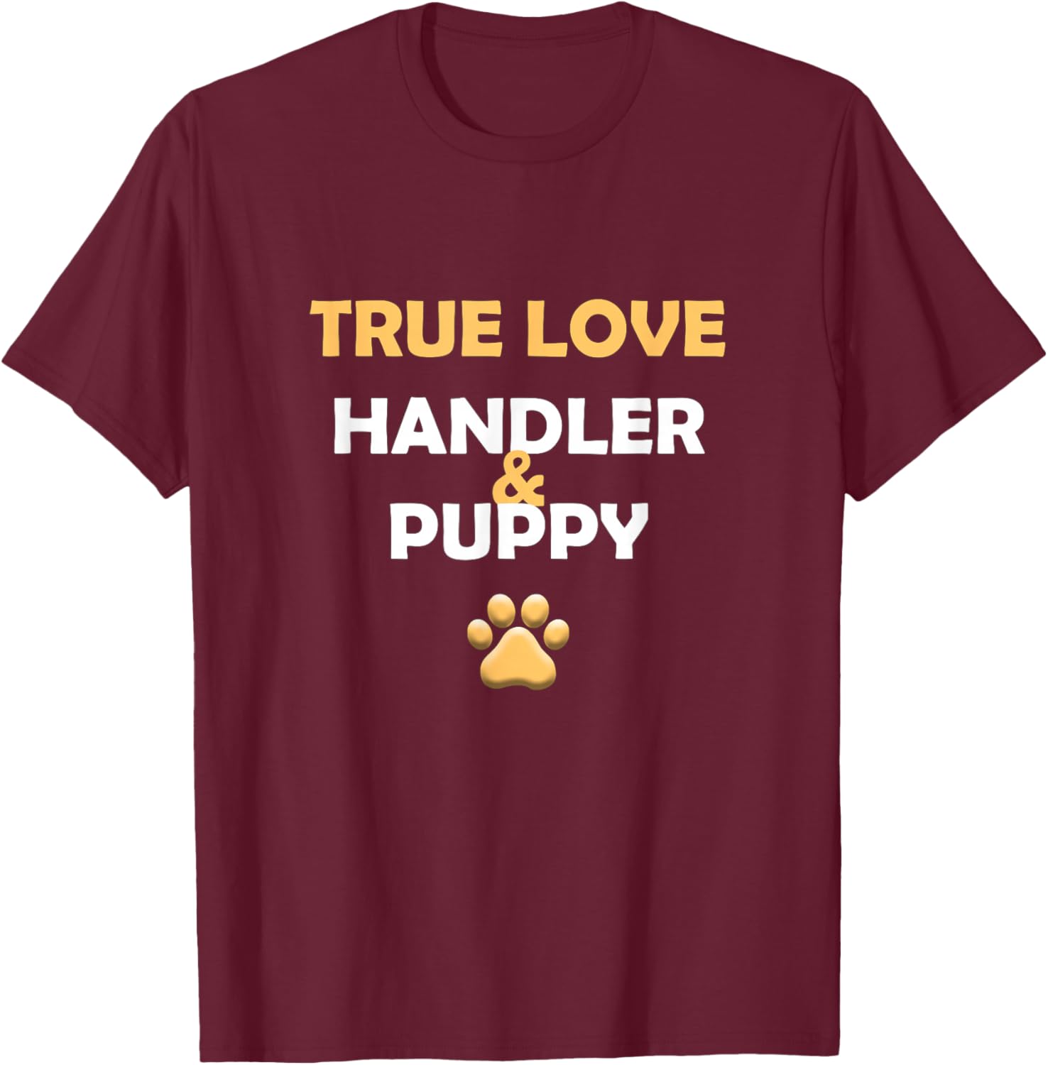 True love - Handler & Puppy - Play Pups Gay Pride T-Shirt - T-Shirt | Maroon