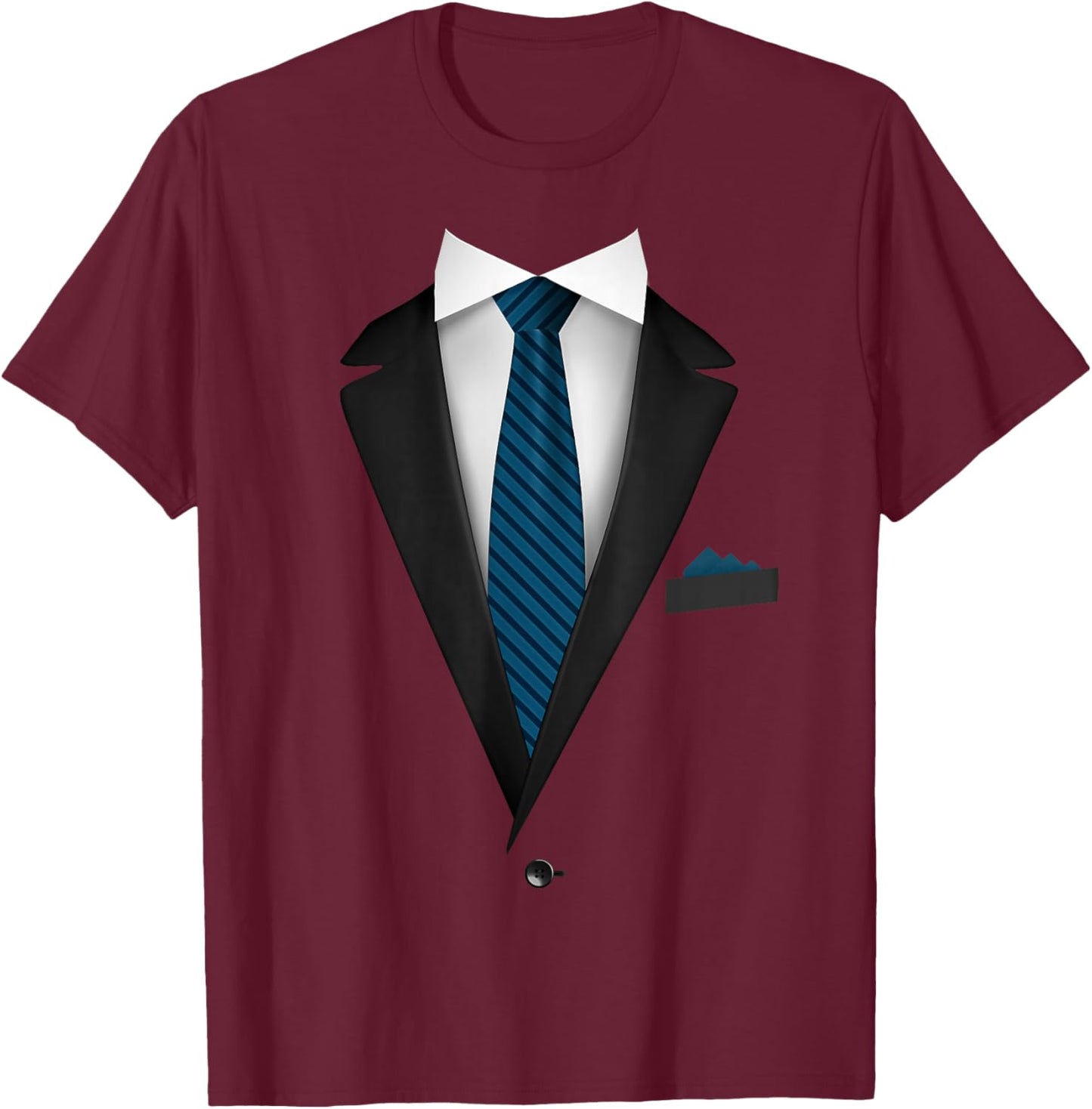 Tuxedo mit Krawatte für lustige Hochzeiten T-Shirt - T-Shirt | Maroon