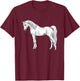 Pretty White Light Gray Egyptian Arabian Horse Lovers Gift T-Shirt - T-Shirt | Maroon