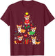 Corgi Christmas Dog Tree Funny Gift Christmas Gift Men Women Kids T-Shirt - T-Shirt | Maroon