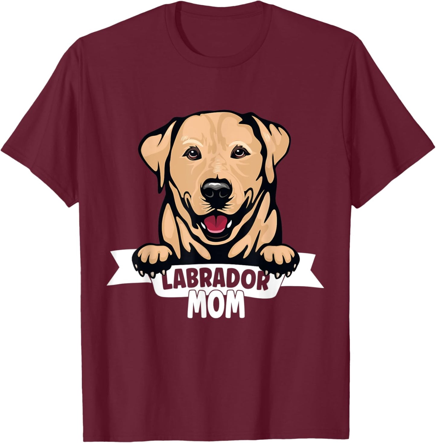 Labrador Mom blonde Lab yellow Labrador Retriever T-Shirt - T-Shirt | Maroon