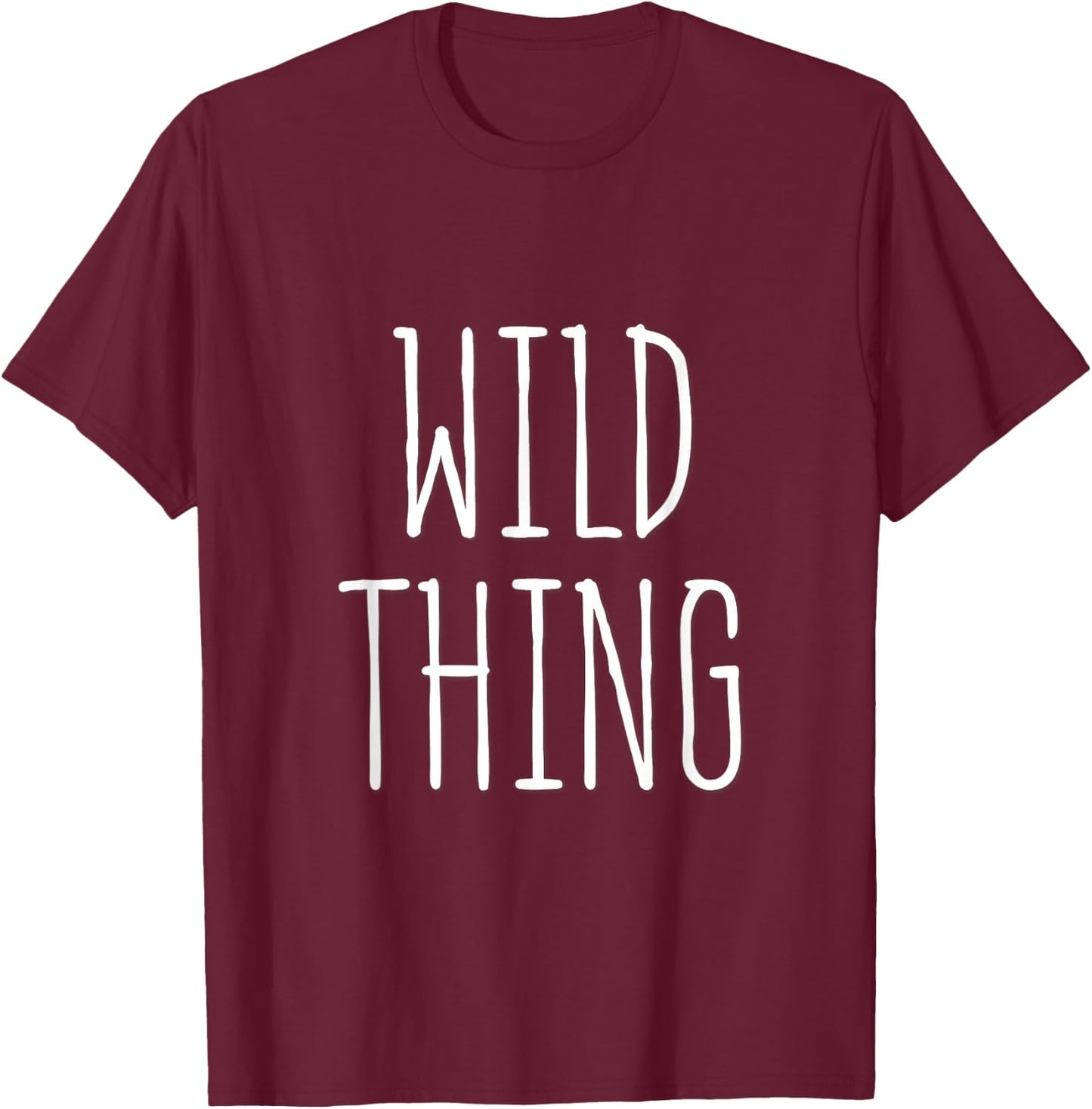 Wild Thing Retro Minimalist Typography Design T-Shirt - T-Shirt | Maroon