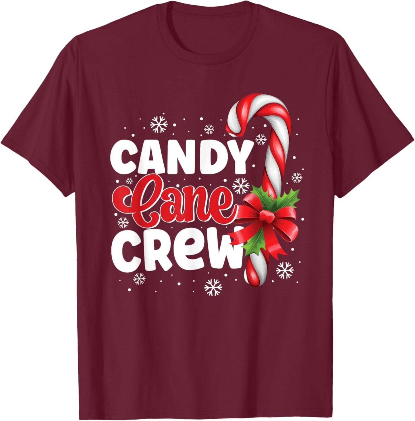 Candy Cane Crew Christmas Candy Love Pajamas T-Shirt - T-Shirt | Maroon