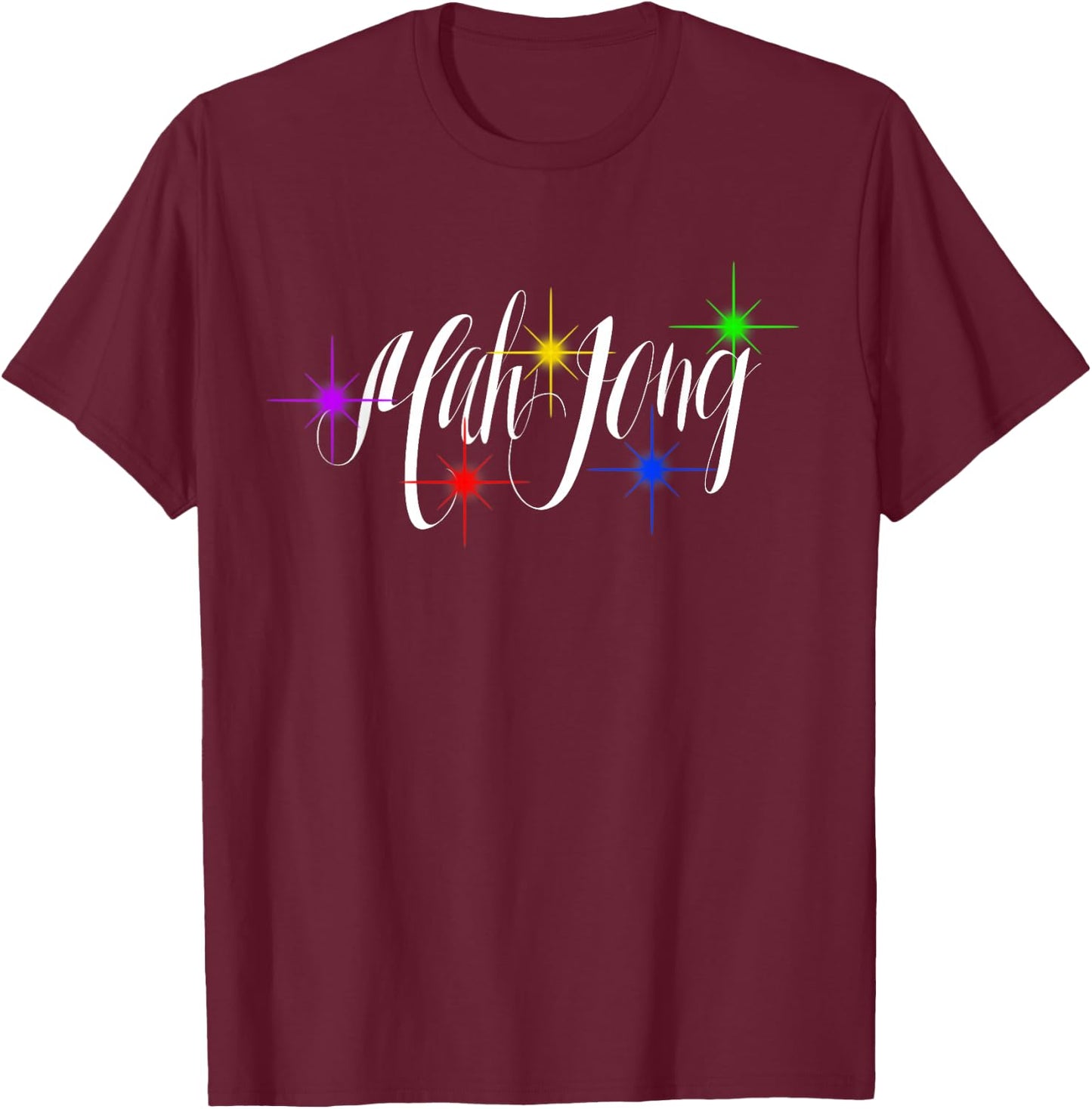 Mah Jong (mahjong) T-Shirt - T-Shirt | Maroon