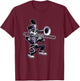Halloween Skeleton School Marching Band Trombone Player T-Shirt - T-Shirt | Maroon