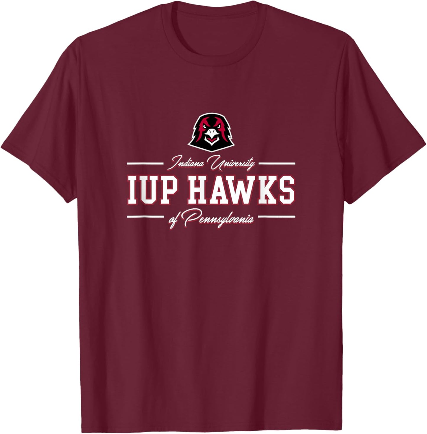 Indiana University Pennsylvania Hawks | IUP NCAA | AA00026 T-Shirt - T-Shirt | Maroon