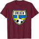 Sweden Soccer Jersey Swedish Flag T-Shirt - T-Shirt | Maroon