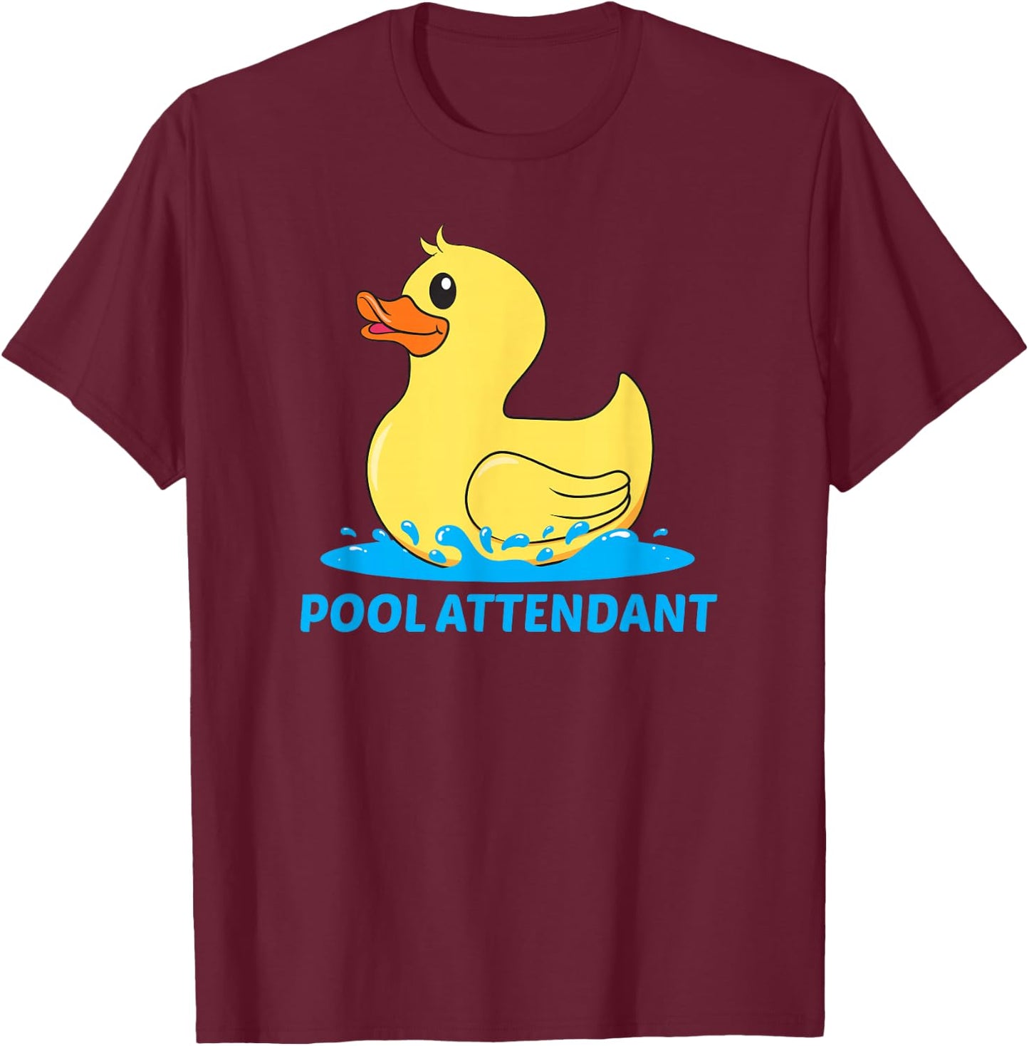 Pool Attendant - Lifeguard swimming rubber duck cute idea T-Shirt - T-Shirt | Maroon