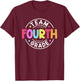 Team Fourth Grade Teacher Back To School 4th Grade Squad Kid T-Shirt - T-Shirt | Maroon