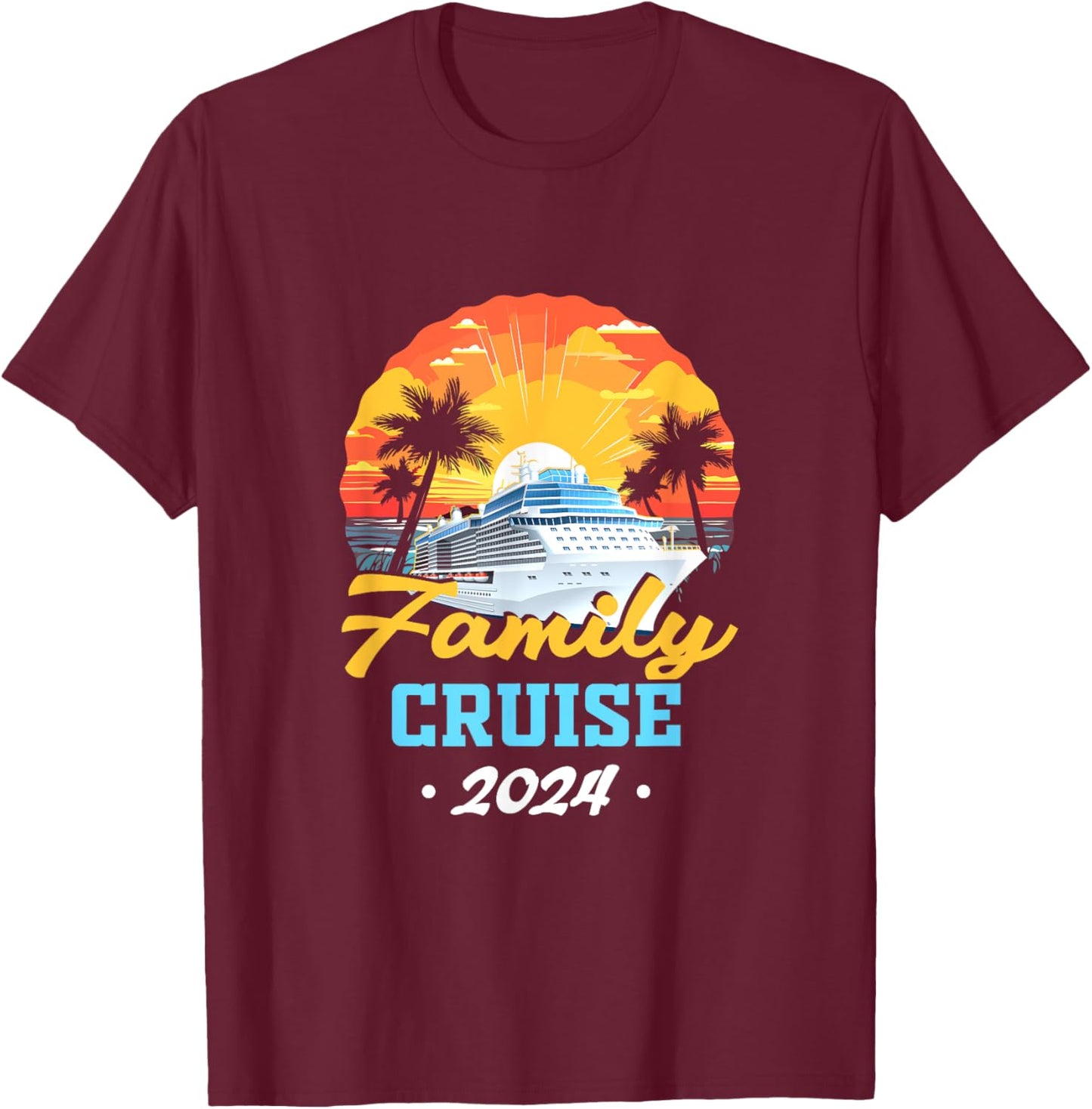 Matching Cruise Family Friends Group Family Trip 2024 T-Shirt - T-Shirt | Maroon