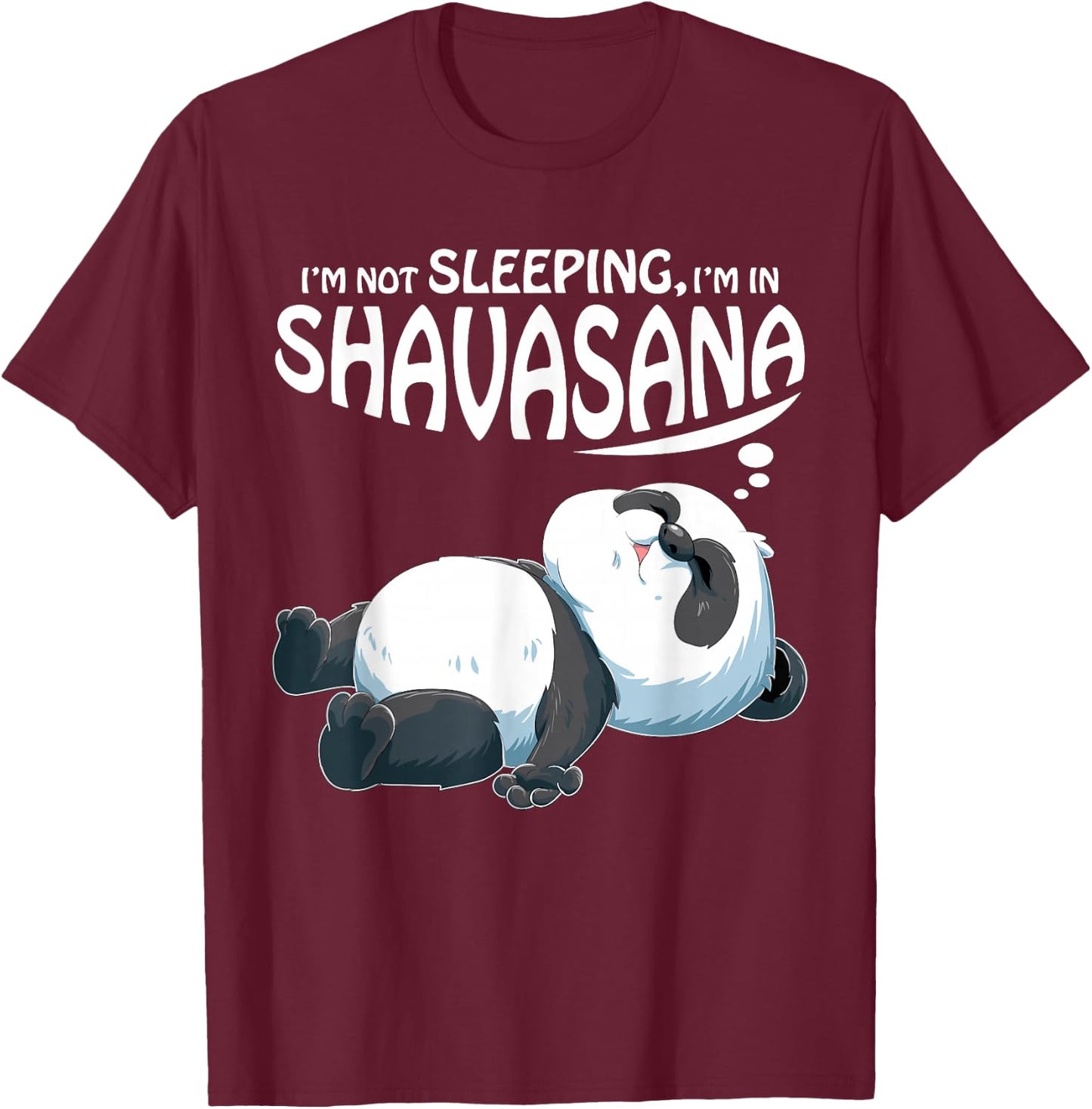 Yoga Panda Bear in Shavasana T-Shirt - T-Shirt | Maroon