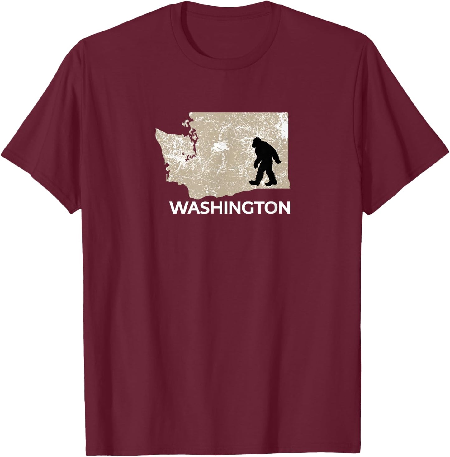 Funny Bigfoot I Believe Loves Washington WA Sasquatch T-Shirt - T-Shirt | Maroon