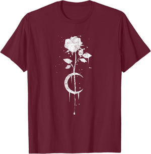 Occult Moon Rose Witchcraft - The Witch Vintage Gothic Short Sleeve T-Shirt - T-Shirt | Maroon