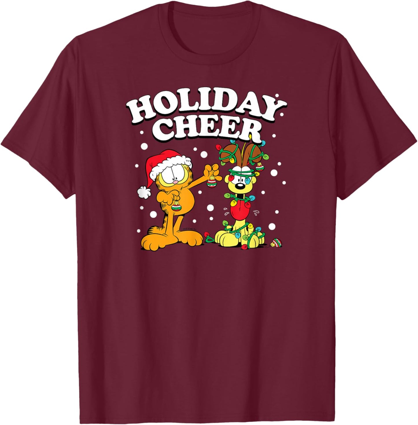 Garfield - Holiday Cheer Odie T-Shirt - T-Shirt | Maroon